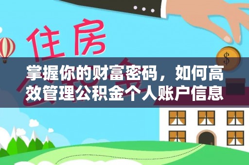宁蒗掌握你的财富密码，如何高效管理公积金个人账户信息