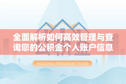 宁蒗全面解析如何高效管理与查询您的公积金个人账户信息